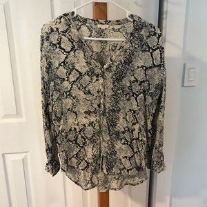 Soft Joie Blue Snake Skin Blouse